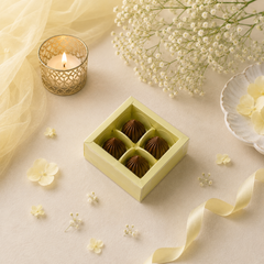 4 Cavity Chocolate/Candle Box with Transparent Lid- 3.25*3.25*1.5 Inch (CK-15)