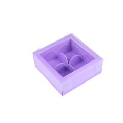 4 Cavity Chocolate/Candle Box with Transparent Lid- 3.25*3.25*1.5 Inch (CK-15)