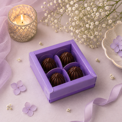 4 Cavity Chocolate/Candle Box with Transparent Lid- 3.25*3.25*1.5 Inch (CK-15)