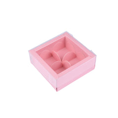 4 Cavity Chocolate/Candle Box with Transparent Lid- 3.25*3.25*1.5 Inch (CK-15)