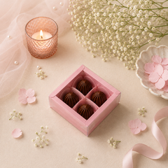 4 Cavity Chocolate/Candle Box with Transparent Lid- 3.25*3.25*1.5 Inch (CK-15)