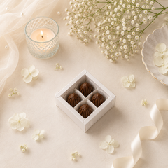 4 Cavity Chocolate/Candle Box with Transparent Lid- 3.25*3.25*1.5 Inch (CK-15)