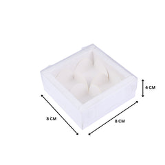 4 Cavity Chocolate/Candle Box with Transparent Lid- 3.25*3.25*1.5 Inch (CK-15)