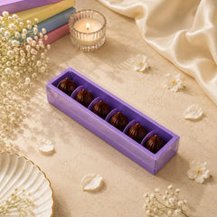 6 Cavity Chocolate Box/Candle Box with Transparent Lid- 9.5*1.75*1.5 Inch (CK-16)
