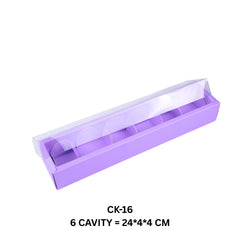 6 Cavity Chocolate Box/Candle Box with Transparent Lid- 9.5*1.75*1.5 Inch (CK-16)