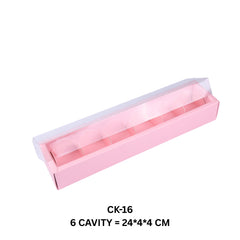 6 Cavity Chocolate Box/Candle Box with Transparent Lid- 9.5*1.75*1.5 Inch (CK-16)