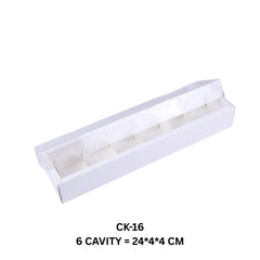 6 Cavity Chocolate Box/Candle Box with Transparent Lid- 9.5*1.75*1.5 Inch (CK-16)