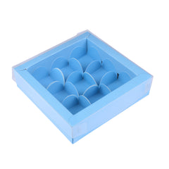 9 Cavity Chocolate Box/Candle Box with Transparent Lid- 5*5*1.5 Inch (CK-17)