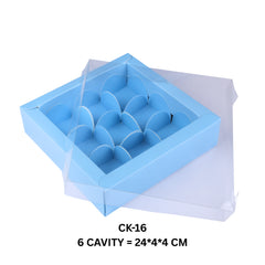 9 Cavity Chocolate Box/Candle Box with Transparent Lid- 5*5*1.5 Inch (CK-17)