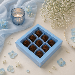 9 Cavity Chocolate Box/Candle Box with Transparent Lid- 5*5*1.5 Inch (CK-17)