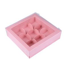 9 Cavity Chocolate Box/Candle Box with Transparent Lid- 5*5*1.5 Inch (CK-17)