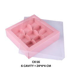 9 Cavity Chocolate Box/Candle Box with Transparent Lid- 5*5*1.5 Inch (CK-17)