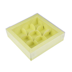 9 Cavity Chocolate Box/Candle Box with Transparent Lid- 5*5*1.5 Inch (CK-17)
