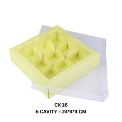 9 Cavity Chocolate Box/Candle Box with Transparent Lid- 5*5*1.5 Inch (CK-17)