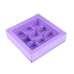 9 Cavity Chocolate Box/Candle Box with Transparent Lid- 5*5*1.5 Inch (CK-17)
