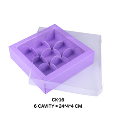 9 Cavity Chocolate Box/Candle Box with Transparent Lid- 5*5*1.5 Inch (CK-17)