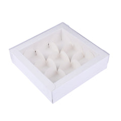 9 Cavity Chocolate Box/Candle Box with Transparent Lid- 5*5*1.5 Inch (CK-17)