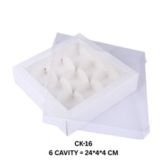 9 Cavity Chocolate Box/Candle Box with Transparent Lid- 5*5*1.5 Inch (CK-17)