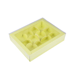 12 Cavity Chocolate Box/Candle Box with Transparent Lid- 6.5*5*1.5 Inch (CK-18)