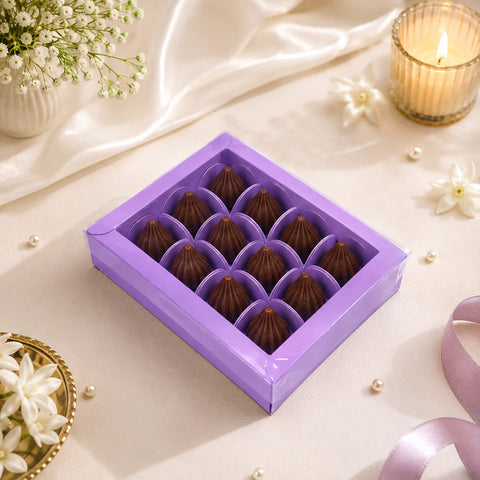 12 Cavity Chocolate Box/Candle Box with Transparent Lid- 6.5*5*1.5 Inch (CK-18)