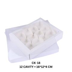 12 Cavity Chocolate Box/Candle Box with Transparent Lid- 6.5*5*1.5 Inch (CK-18)