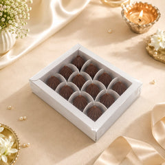 12 Cavity Chocolate Box/Candle Box with Transparent Lid- 6.5*5*1.5 Inch (CK-18)