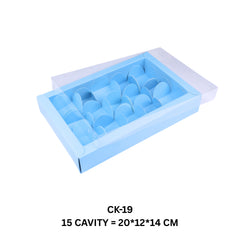 15 Cavity Chocolate Box/Candle Box with Transparent Lid- 8*5*1.5 Inch (CK-19)