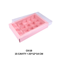 15 Cavity Chocolate Box/Candle Box with Transparent Lid- 8*5*1.5 Inch (CK-19)
