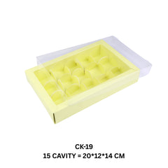 15 Cavity Chocolate Box/Candle Box with Transparent Lid- 8*5*1.5 Inch (CK-19)