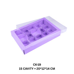15 Cavity Chocolate Box/Candle Box with Transparent Lid- 8*5*1.5 Inch (CK-19)