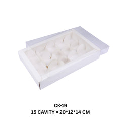 15 Cavity Chocolate Box/Candle Box with Transparent Lid- 8*5*1.5 Inch (CK-19)