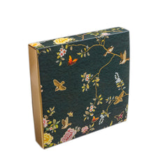 9 CAVITY SLIDER CHOCOLATE BOX WITH PRINTED SLEEVES AND GOLDEN TRAY (14*14*3 CM) (CK-2-EB)