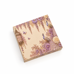 9 Cavity Chocolate Box In Enchanted Wisteria Peacock Design-Dusty Lilac(14*14*3 CM) (CK-2-EW-Dusty Lilac)