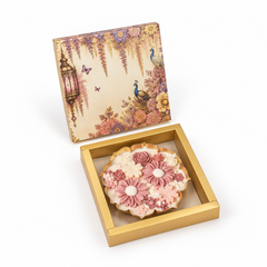 9 Cavity Chocolate Box In Enchanted Wisteria Peacock Design-Dusty Lilac(14*14*3 CM) (CK-2-EW-Dusty Lilac)