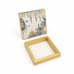 9 Cavity Chocolate Box In Enchanted Wisteria Peacock Design-Powder Blue(14*14*3 CM) (CK-2-EW-Powder Blue)
