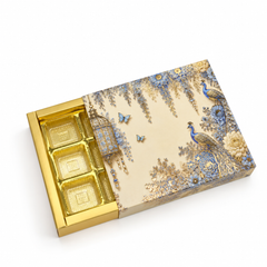 9 Cavity Chocolate Box In Enchanted Wisteria Peacock Design-Powder Blue(14*14*3 CM) (CK-2-EW-Powder Blue)