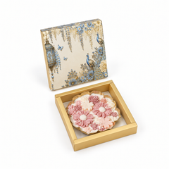9 Cavity Chocolate Box In Enchanted Wisteria Peacock Design-Powder Blue(14*14*3 CM) (CK-2-EW-Powder Blue)