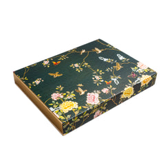 12 CAVITY CHOCOLATE BOX WITH PRINTED SLEEVES AND GOLDEN TRAY (19*14.4*3 CM) (CK-3-EB)