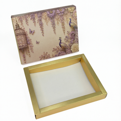 12 Cavity Chocolate Box In Enchanted Wisteria Peacock Design-Dusty Lilac(19*14.4*3 CM) (CK-3-EW-Dusty Lilac)