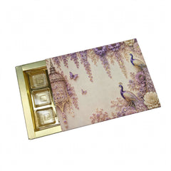 12 Cavity Chocolate Box In Enchanted Wisteria Peacock Design-Dusty Lilac(19*14.4*3 CM) (CK-3-EW-Dusty Lilac)