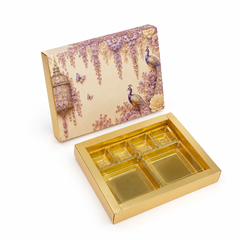12 Cavity Chocolate Box In Enchanted Wisteria Peacock Design-Dusty Lilac(19*14.4*3 CM) (CK-3-EW-Dusty Lilac)