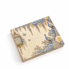 12 Cavity Chocolate Box In Enchanted Wisteria Peacock Design-Powder Blue(19*14.4*3 CM) (CK-3-EW-Powder Blue)