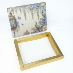 12 Cavity Chocolate Box In Enchanted Wisteria Peacock Design-Powder Blue(19*14.4*3 CM) (CK-3-EW-Powder Blue)