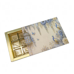 12 Cavity Chocolate Box In Enchanted Wisteria Peacock Design-Powder Blue(19*14.4*3 CM) (CK-3-EW-Powder Blue)