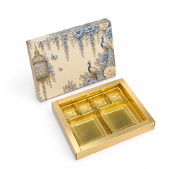 12 Cavity Chocolate Box In Enchanted Wisteria Peacock Design-Powder Blue(19*14.4*3 CM) (CK-3-EW-Powder Blue)