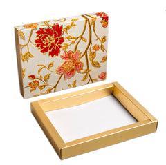 12 CAVITY SLIDER CHOCOLATE BOX WITH PRINTED SLEEVES AND GOLDEN TRAY (19*14.4*3 CM) (CK-3-MM)