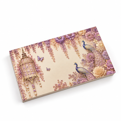 18 Cavity Chocolate Box In Enchanted Wisteria Peacock Design-Dusty Lilac (28*14*3 CM) (CK-4-EW-Dusty Lilac)