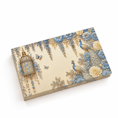 18 Cavity Chocolate Box In Enchanted Wisteria Peacock Design-Powder Blue(28*14*3 CM) (CK-4-EW-Powder Blue)