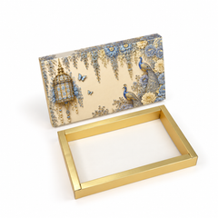 18 Cavity Chocolate Box In Enchanted Wisteria Peacock Design-Powder Blue(28*14*3 CM) (CK-4-EW-Powder Blue)