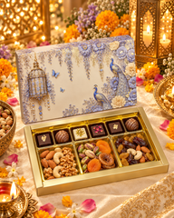 18 Cavity Chocolate Box In Enchanted Wisteria Peacock Design-Powder Blue(28*14*3 CM) (CK-4-EW-Powder Blue)